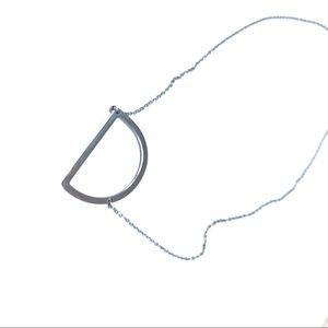 Silver plate Initial Necklace (D) New